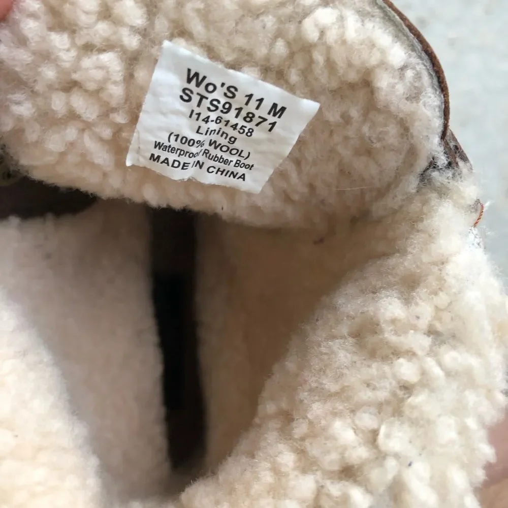 Sperry Duck boots waterproof leather wool rubber 11